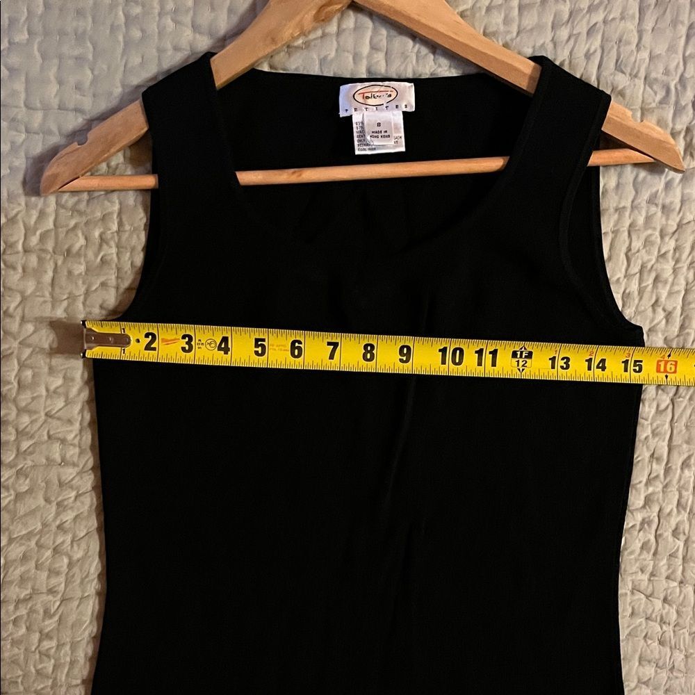 Talbots Black Ribbed Scoop-Neck Tank Top - Picture 6 of 7
